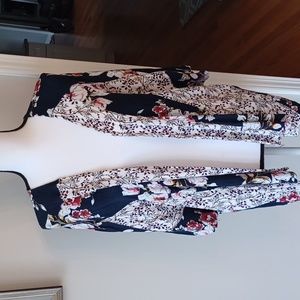 Umgee Navy Floral Duster / Kimono Woman's S/M